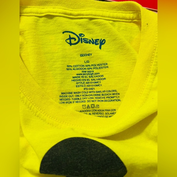 Womens Disney Mickey Mouse T Shirt Yellow Short Sleeve Size Large - Picture 4 of 4